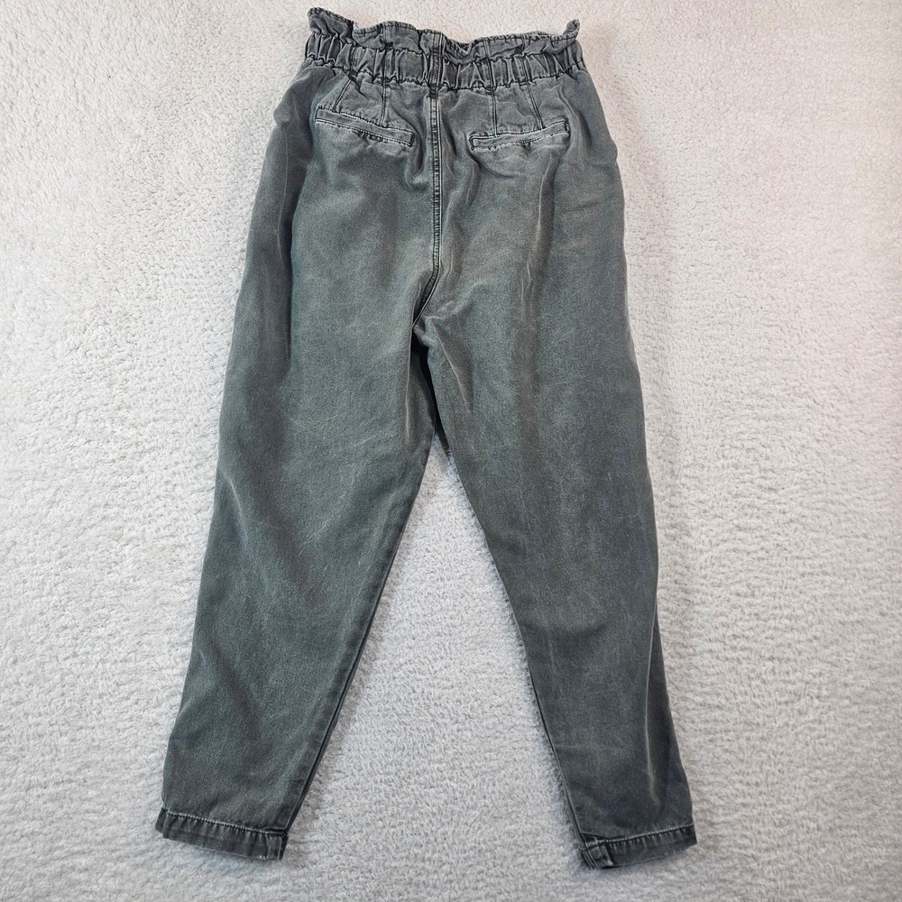 Free People Paperbag Waist Tapered Pants Olive Green XS Button Fly Drawstring - Picture 2 of 12